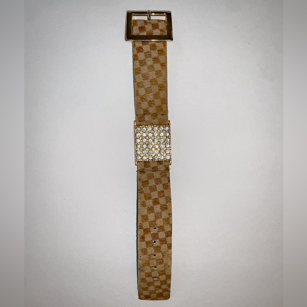 Pony hair check print wrist bracelet